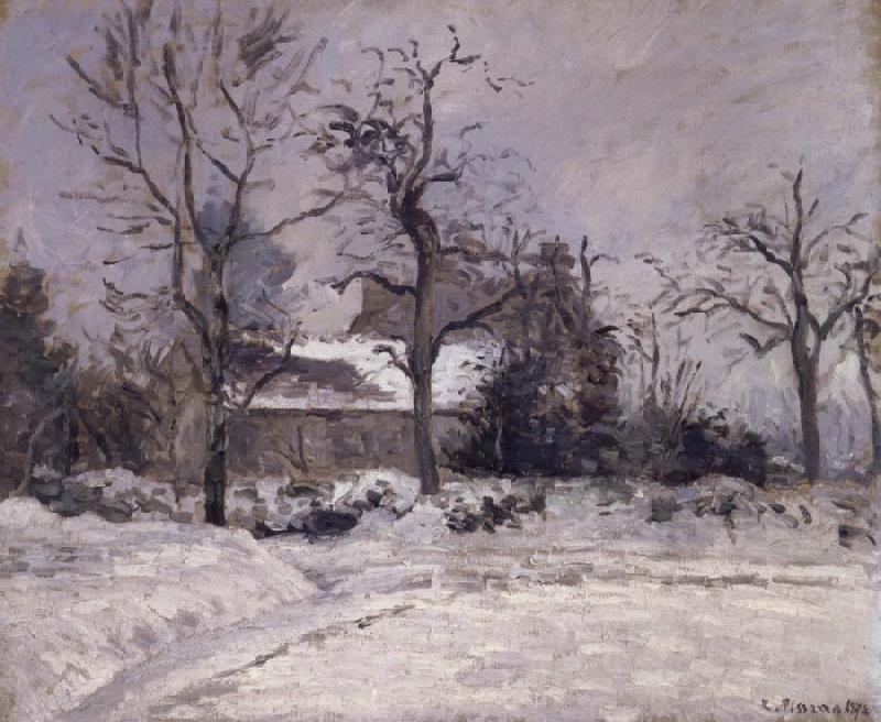 Camille Pissarro Piette-s house,Montfoucault in the snwo oil painting picture